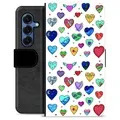 Funda Cartera Premium para Samsung Galaxy S25 - Corazones