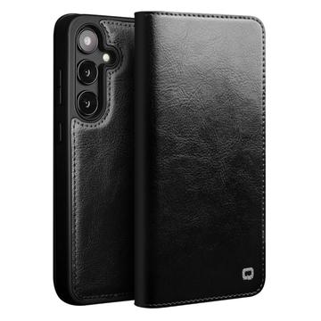 Funda Clásica de Cuero Qialino para Samsung Galaxy S25 - Estilo Cartera