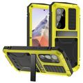Funda Premium Samsung Galaxy S25 R-Just con soporte y protector de pantalla de cristal templado - Amarillo