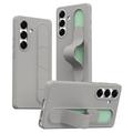 Funda híbrida Smart Samsung Galaxy S25/S24 con agarre de pie - Gris titanio