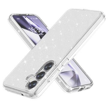 Funda Híbrida Stylish Glitter Series para Samsung Galaxy S25 - Blanco