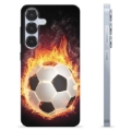 Funda de TPU para Samsung Galaxy S25 - Pelota de Fútbol en Llamas