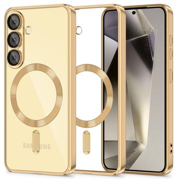 Funda Tech-Protect MagFlex para Samsung Galaxy S25 - Compatible con MagSafe - Transparente / Dorado