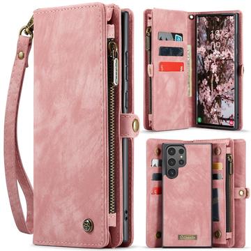 Funda tipo billetera multifuncional 2 en 1 Caseme 008 para Samsung Galaxy S25 Ultra - Rosa