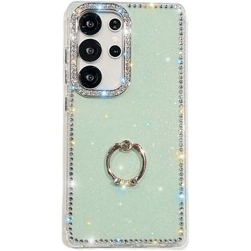 Funda híbrida Samsung Galaxy S25 Ultra CrystalGlow con soporte para anillos