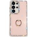Funda híbrida Samsung Galaxy S25 Ultra CrystalGlow con soporte para anillos - Rosa