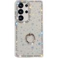 Funda híbrida Samsung Galaxy S25 Ultra CrystalGlow con soporte para anillos - Estrellas / Transparente