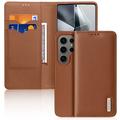 Funda de Cuero Dux Ducis Hivo para Samsung Galaxy S25 Ultra - Estilo Cartera - Marrón