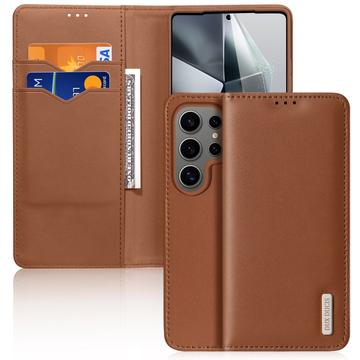 Funda de Cuero Dux Ducis Hivo para Samsung Galaxy S25 Ultra - Estilo Cartera - Marrón