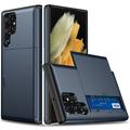 Funda híbrida con ranura para tarjetas deslizante para Samsung Galaxy S25 Ultra - Dunkel Blau