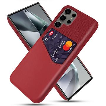 Carcasa con Ranura para Tarjeta KSQ para Samsung Galaxy S25 Ultra - Rojo