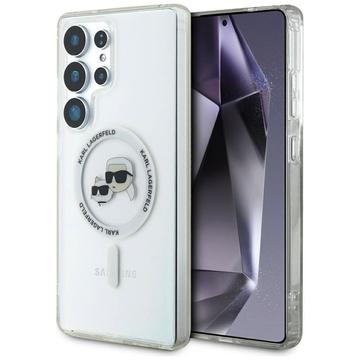 Funda Samsung Galaxy S25 Ultra Karl Lagerfeld IML Karl&Choupette Heads - Compatible con MagSafe - Transparente
