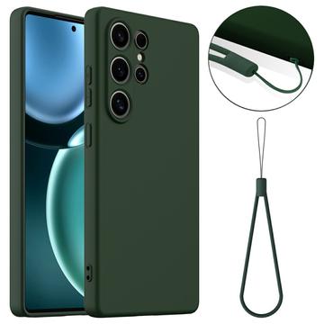 Funda de Silicona Líquida para Samsung Galaxy S25 Ultra - Compatible con MagSafe - Verde Oscuro