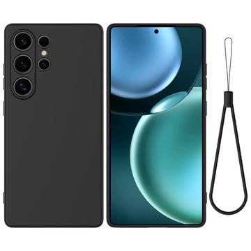 Samsung Galaxy S25 Ultra Funda de silicona líquida con correa de mano