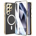 Funda magnética Samsung Galaxy S25 Ultra con protector de pantalla de cristal templado - Compatible con MagSafe - Oro