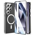 Funda magnética Samsung Galaxy S25 Ultra con protector de pantalla de cristal templado - Compatible con MagSafe - Plata