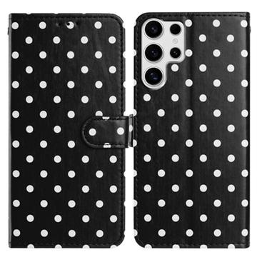 Funda Cartera con Estampado de Lunares para Samsung Galaxy S25 Ultra