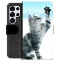 Funda Cartera Premium para Samsung Galaxy S25 Ultra - Gato