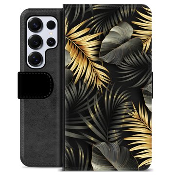 Funda Cartera Premium para Samsung Galaxy S25 Ultra - Hojas Doradas