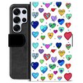 Funda Cartera Premium para Samsung Galaxy S25 Ultra - Corazones