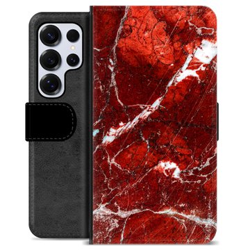 Funda Cartera Premium para Samsung Galaxy S25 Ultra - Mármol Rojo