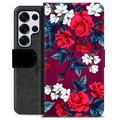 Funda Cartera Premium para Samsung Galaxy S25 Ultra - Flores Vintage