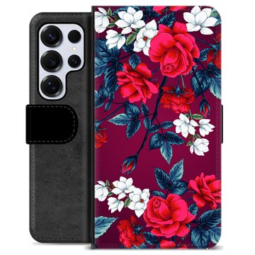 Funda Cartera Premium para Samsung Galaxy S25 Ultra - Flores Vintage