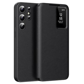 Funda Samsung Galaxy S25 Ultra Smart Clear View Flip con ranura para tarjetas - Negro
