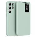 Funda Samsung Galaxy S25 Ultra Smart Clear View Flip con ranura para tarjetas - Verde claro