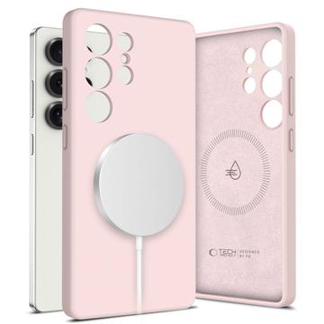 Funda de silicona líquida Samsung Galaxy S25 Ultra Tech-Protect - Compatible con MagSafe - Perla rosa