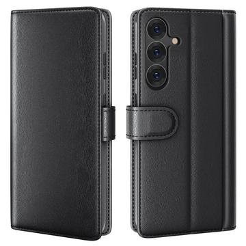 Funda de Cuero para Samsung Galaxy S25 - Estilo Cartera - Negro