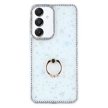 Funda híbrida Samsung Galaxy S25+/S24+ CrystalGlow con soporte para anillos - Estrellas / Transparente