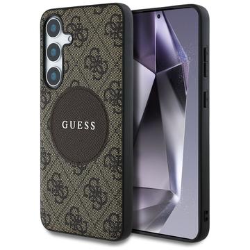 Funda Samsung Galaxy S25+ Guess 4G Round Patch Classic Logo - Compatible con MagSafe - Marrón