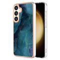 Funda TPU Marble Pattern Electrochapada IMD para Samsung Galaxy S25+