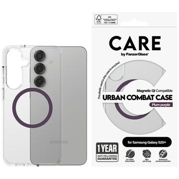 Funda PanzerGlass Care Urban Combat para Samsung Galaxy S25+ - Compatible con MagSafe - Ciruela morada