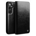 Funda Clásica de Cuero Qialino para Samsung Galaxy S25+ - Estilo Cartera
