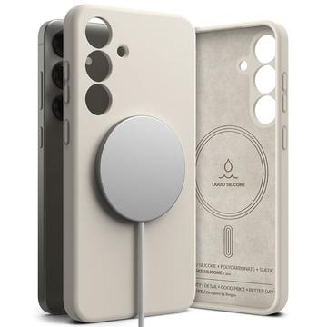 Funda MagSafe de silicona líquida Ringke para Samsung Galaxy S25+ - Piedra