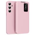 Funda Samsung Galaxy S25+ Smart Clear View Flip con ranura para tarjetas - Rosa