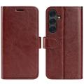 Funda con Cierre Magnético para Samsung Galaxy S25+ - Estilo Cartera - Marrón