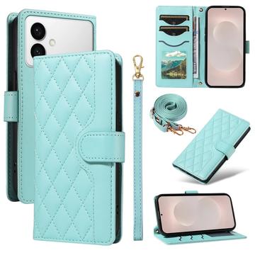 Funda acolchada de lujo para Samsung Galaxy S26 Edge - Estilo Cartera - Verde