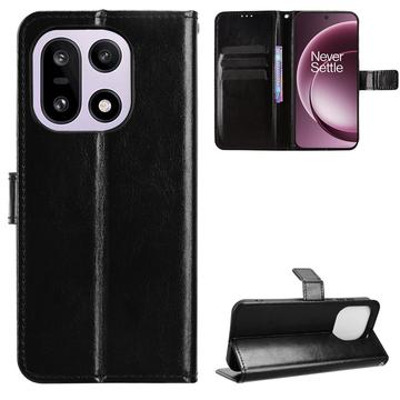 Funda de cartera con soporte para OnePlus 15 - Negro