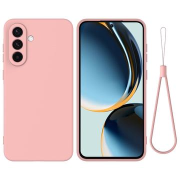 Samsung Galaxy S26/S26 Pro Funda de silicona líquida con correa de mano - Rosa