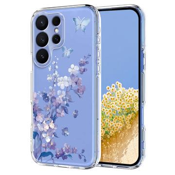 Funda de TPU Samsung Galaxy S26 Ultra con estampado floral - Morado