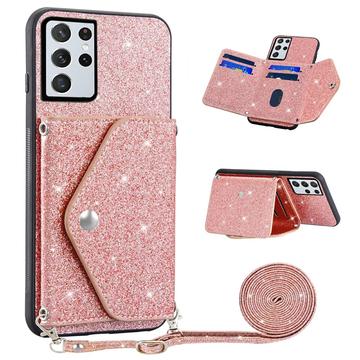 Carcasa con Tarjetero para Samsung Galaxy S26 Ultra Stardust - Rosa