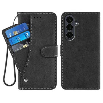 Samsung Galaxy S26+ Elegante Funda Retro para Cartera con Tarjetero Giratorio - Negro