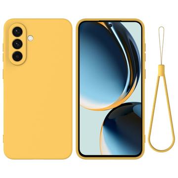 Samsung Galaxy S26+ Funda de silicona líquida con correa de mano - Amarillo