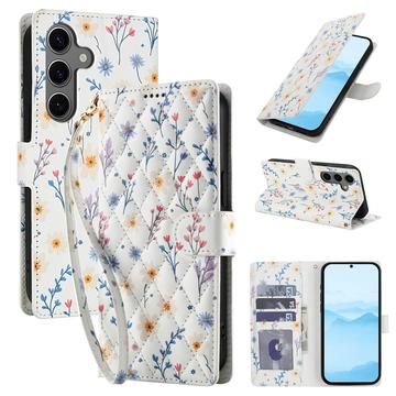 Funda Rómbica Floral de Cartera para Samsung Galaxy S26+