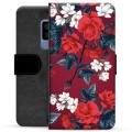 Funda Cartera Premium para Samsung Galaxy S9+ - Flores Vintage