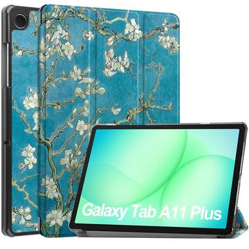 Funda Smart Folio Tri-Fold Series para Samsung Galaxy Tab A11+ - Flores blancas