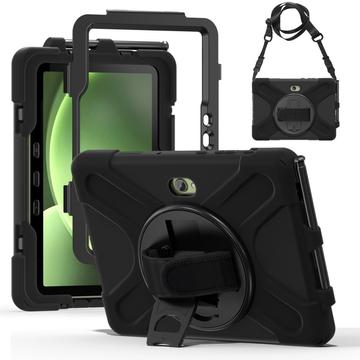 Funda con Correa de Mano Heavy Duty 360 para Samsung Galaxy Tab Active5 Pro - Negro